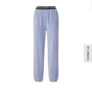 Alexander Wang Lavender Velour Track Pants with Black Logo Waistband